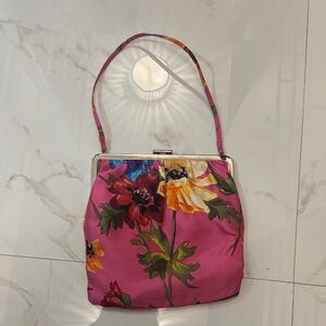 Dolce & Gabbana Floral Pink Silk Bag